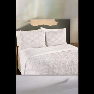 Hotel du Cobb Diamond Coverlet Set Twin by Dennis Basso Dove Gray